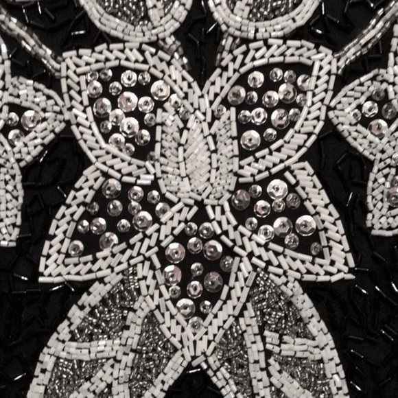 NEIMAN MARCUS Black Tie Beaded Formal Dress - Picture 9 of 10